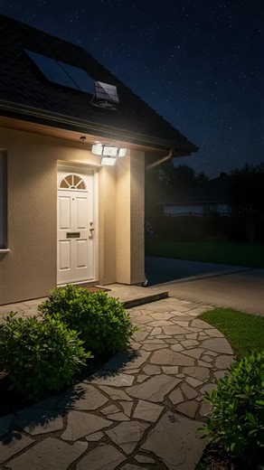 Solar Motion Sensor Security Light – 4‑Head Ultra Bright LED Flood Light w/ Remote Control & Adjustable Panels (Solar Powered Outdoor) #diysecuritysystem #growlight #bestflashlight #upgradeyourhome #solarlightsoutdoor #portableflashlight #customlighting #lightfixtures #smartchristmaslights #goveeoutdoorlights