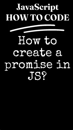 JavaScript (JS) How to create a promise in JS? #Short #Shorts #2023 #Howto##JavaScriptPromises #JSPromiseLand #AsyncMagic #CodeCertainty #PromisePower #AsyncAwaits #DevDedication #FulfilledJS#JavaScript#2023#fyp#tricks