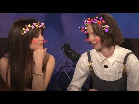 Jenna Ortega and Emma Myers flirting for 1:48 minutes strai- lesbian