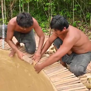 6.5M views · 8.8K reactions | Living In Jungle Build Swimming Pools In Front Bamboo Bow House | Survival Builder Viral | Facebook