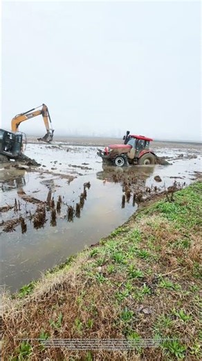 Excavator Saves Stuck Harvester in Seconds – Epic Rescue!