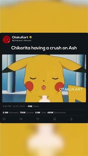 Chikorita having a crush on Ash 😆 #pokémon #anime #animeshorts #animememes #animeedits #shorts