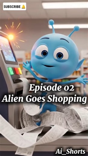 The Misadventures of a Clumsy Alien🛸| Episode 2 Alien Tries Shopping |Funny 3D Short Cartoon Series