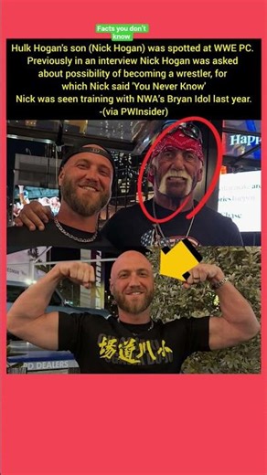 Nick Hogan Spotted at WWE PC! The Return is REAL? 😱 #hulkhogan #wwenews #shorts #usa #uk #viralvideo