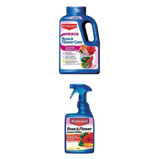 BIOADVANCED 24 oz Ready-to-Use Insect Killer and 4 lbs Granules All-In-One Rose and Flower Care Combo - The Home Depot