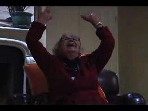 Laughing 100 Year Old Woman