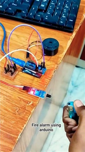 fire alarm using arduino 🤖 #shorts #arduino #coding #science #robotics #ai #like #subscribe #physics
