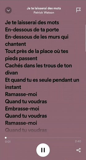 Je te laisserai des mots - Patrick Watson