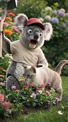 Jardinage 🐨😺 #badkoala #humour #aikocat