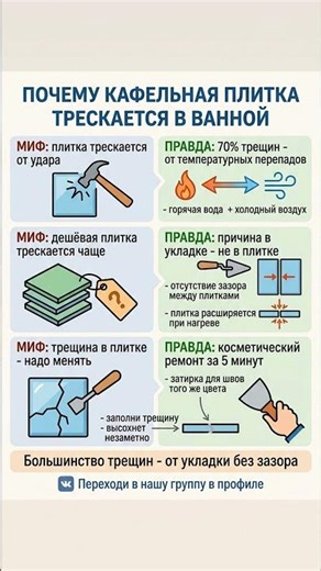 Почему кафельная плитка трескается в ванной