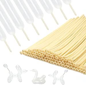 100Pcs Clear 260 Balloons Transparent Long Balloons for Balloon Garland Thickening Skinny Latex Twisting Balloon for Animals Modeling Magic Clown Birthday Wedding Party Decorations