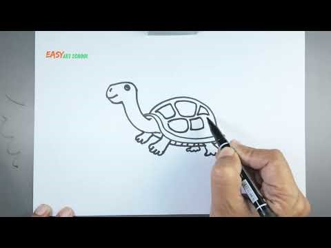 Turtle🐸 drawing idea . How to draw a Tortoise or Turtle Step by Step.