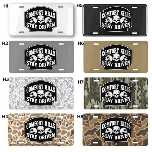 Comfort Kills Stay Driven License Plate - Skull Design - Motivational Vehicle Decor - Unique Auto Accessory - Etsy