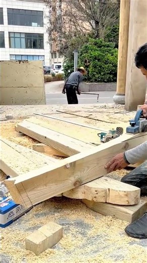 Wood Block Processing Techniques Using Planing Machines #shorts