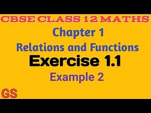 Chapter 1 - RELATIONS & FUNCTIONS | Example 2 | CBSE Class 12th Maths in Tamil | NCERT| GS