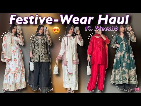 MEESHO Festive-Wear Haul!!😍 All Under-1499/- Farshi Suit Set, Sharara Set, Anarkali Suit🥰.