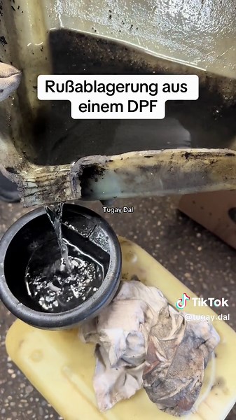 Rußablagerungen aus einem DPF: Ein spannender Einblick