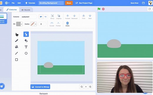 五星Scratch教程L8-让背景动起来