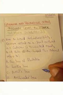 IPrep GCE ACADEMY | Q6 SOUTHWEST MOCK O-I LEVEL | ENGR SCIENCE /PHYSICS | DOUALA| +237 683403319