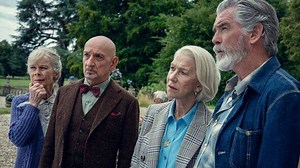 Helen Mirren speaks from the Thursday Murder Club red carpet