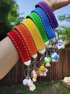 Crochet Lanyard/crochet Key Fob/ Wristlet Key Fob/ Wristlet Keychain/ Crochet Wristlet Accessories/ - Etsy