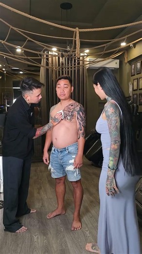 Hình xăm rồng tay ngực độc bản vừa đươc Master Đông Tribal hoàn thành