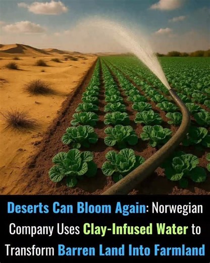 Rethil on Instagram: "🌱 Imagine deserts turning into lush, green farmland — it’s not science fiction, it’s happening right now. A Norwegian company called Desert Control has pioneered a revolutionary technology known as Liquid NanoClay. By blending natural clay with water and spraying it onto arid soil, they’ve managed to transform lifeless sand into fertile, water-retaining earth — and it only takes a few hours. This breakthrough allows the treated land to hold water up to 50% more efficiently