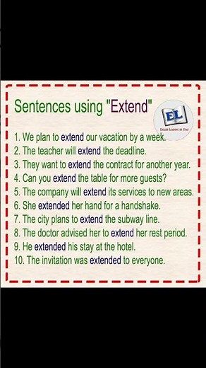 "Extend" meaning with example sentences #shortfeed #shorts #english #englishtutorial