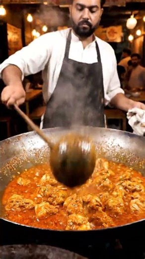 "Sizzling Pakistani Chicken Karahi ASMR | Spicy Street Food Sounds at Lahore Dhaba 🇵🇰🔥"