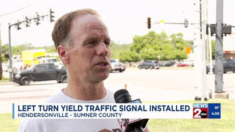 Left turn yield traffic signal installed in Hendersonville