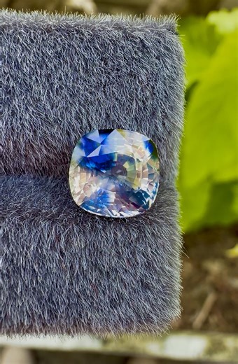 Bi Color Sapphire 4.40 Ct Cushion Cut – Sapphire Gem From Sri Lanka - Etsy