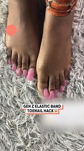 Gen Z Elastic Band Toenail Hack 😱 #hack #acrylics #nails | Happiest