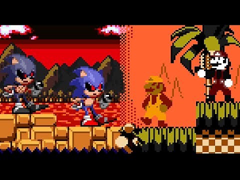 FNF Lord X & Sonic.Exe vs Mario.Exe & Mario - Cross Console Clash (Super Mario Bros. Funk Mix DX)