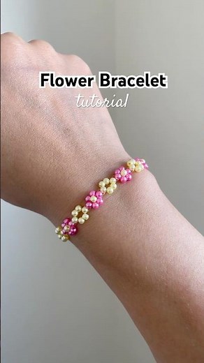 flower bracelet tutorial #beadedbracelet #tutorial #diy #preppy