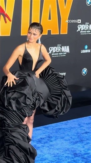 Zendaya Turns Heads In Black Gown For Spider-Man Premiere