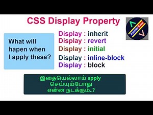 Display Property in CSS Tamil | display Inline |display Inline-block | Inherit Initial unset revert