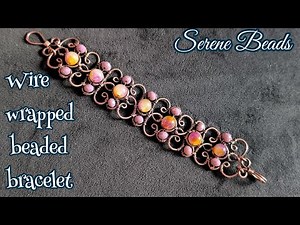 Wire wrapped beaded bracelet | Making beaded wire bracelet step by step | Wire wrapped bracelet
