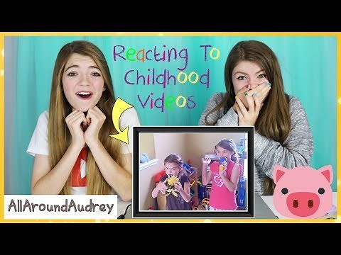 Reacting To Our Childhood Videos Part 2! / AllAroundAudrey