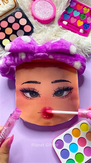 ASMR Planet gloss Glitter Satisfying Unboxing Review Makeup Skincare Roblox Baddie Paper Craft