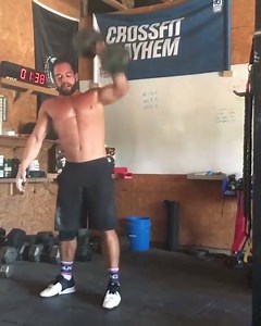 "Dumbbell Snatch Complex. 3 Power Snatch 3 Snatch 3 Overhead Squats... worked up to a heavy set and did 5 sets (100 lb. is the heaviest we had.)" —Rich Froning 🇺🇸 | The CrossFit Games