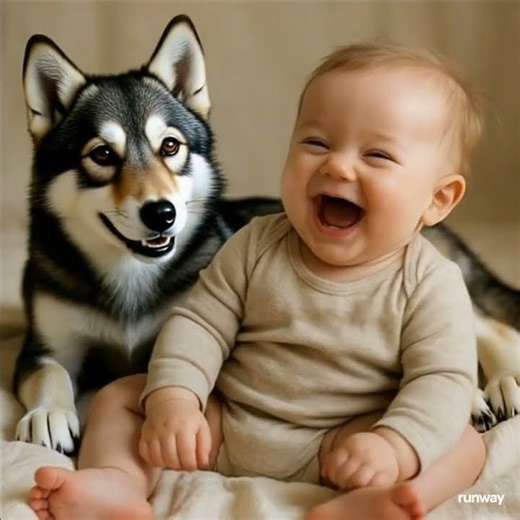 Adorable Baby Playing With Wolves 😍 | Cutest Friendship Ever!