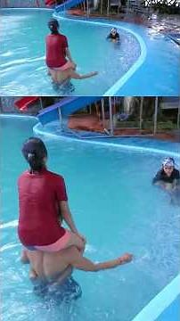 Roaming around the pool while doing shoulder rides #liftcarry #shoulderrides #challenge