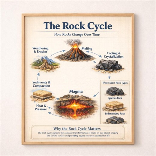 Rock Cycle Poster | Earth Science Geology Chart (A4 A3 PDF) - Etsy