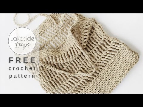 Zoey Mesh Market Tote Bag FREE Crochet Pattern Video Tutorial