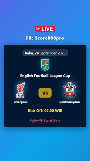 Liverpool vs Southampton English Football League Cup #score808pro #livescore #football | Score808pro