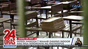 Dahil sa matinding init, inabisuhan ng DepEd ang mga paaralan na kung maaari'y gawing indoor ang mga moving-up at graduation ceremony. | GMA News