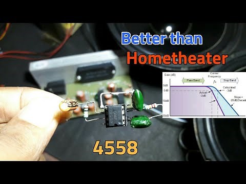POWERFUL low pass filter with 4558 | only bass | 4558 ic bass circuit | stk4141 | tda2030 | Hindi