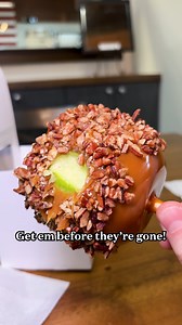 Caramel apples are back! 🤩 Flavors: Crushed Pecan, Apple Crisp, Peanut Butter Pieces, Plain, and Dirt Worm (available starting 10/21) Available in-store or for pickup! | Winans Coffee & Chocolate