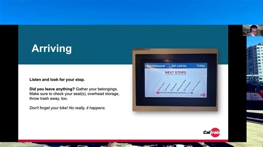 12 reactions | Learn to ride Caltrain in this light-hearted webinar with staff, recorded Nov 21, 2024. Get the basics on buying tickets, boarding, trip planning, schedules and more. | Caltrain | Facebook