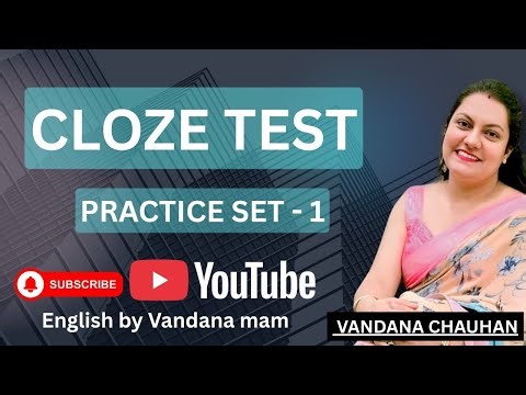 Cloze Test Practice Set 1 | English Grammar for Competitive Exams | English by Vandana Mam